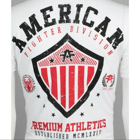 AMERICAN FIGHTER Excelsior White Athletic Fit Mens Crewneck T-shirt L-3XL NWT - Picture 9 of 10
